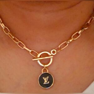 Black gold pendant necklace, brand new